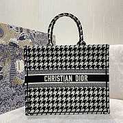 Dior Book Tote Large 41.5 Black and White Houndstooth 9007 - 1
