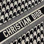 Dior Book Tote Large 41.5 Black and White Houndstooth 9007 - 6