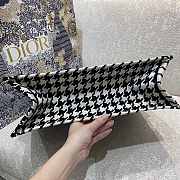 Dior Book Tote Large 41.5 Black and White Houndstooth 9007 - 5