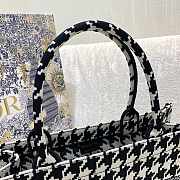 Dior Book Tote Medium 36 Black and White Houndstooth 9008 - 4