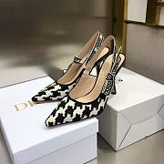 Dior J'Adior Heels Black Houndstooth Embroidery 9011 - 1