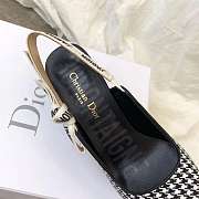Dior J'Adior Heels Black Houndstooth Embroidery 9012 - 2