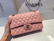 Chanel Flapbag Medium Pink Lambskin Silver Tone Metal - 1