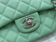 Chanel Flapbag Medium Green Calfskin Silver Tone Metal - 2