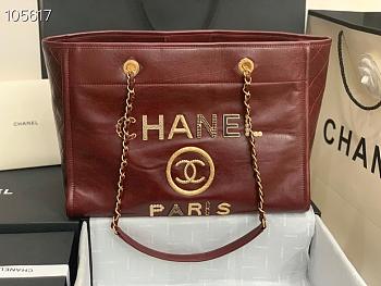 Chanel Shopping 40 Red Wine Leather 66941