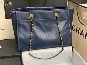 Chanel Shopping 40 Navy Blue Leather 66941 - 3