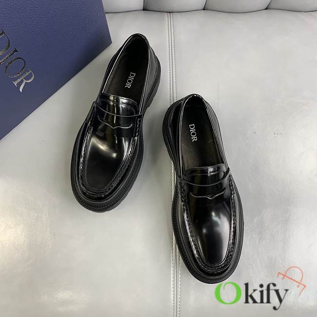 Dior Unisex Shoes Black Shiny  - 1