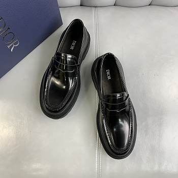 Dior Unisex Shoes Black Shiny 