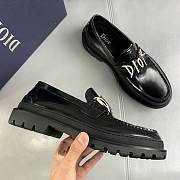 Dior Unisex Lace Up Shoes Black Shiny - 2