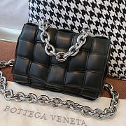 Bottega Veneta Cassette 26 Black Silver Chain - 1