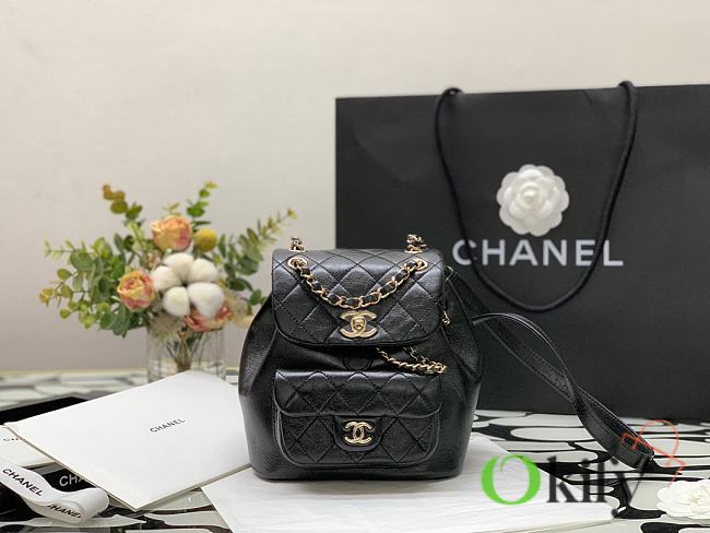 Chanel Backpack 18 Black Leather - 1
