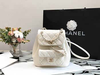 Chanel Backpack 18 White Leather
