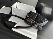 Chanel Crossbody Bag 20.5 Black Lambskin - 6