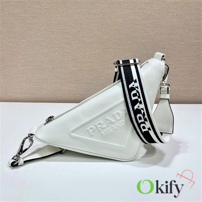 Prada Saffiano Leather White Triangle bag - 1