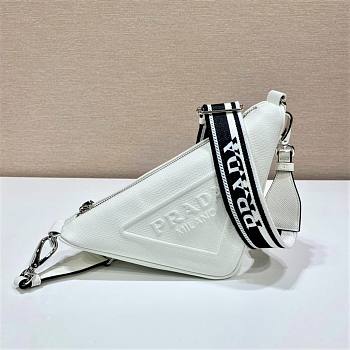 Prada Saffiano Leather White Triangle bag