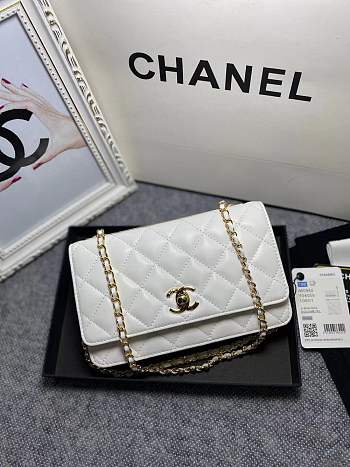 Chanel WOC 19 White Lambskin 