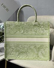 Dior Book Tote Large 41.5 Green Toile de Jouy Embroidery 9153 - 5