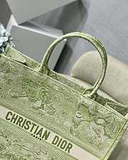 Dior Book Tote Large 41.5 Green Toile de Jouy Embroidery 9153 - 6
