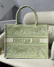 Dior Book Tote Medium 36 Green Toile de Jouy Embroidery 9154 - 1
