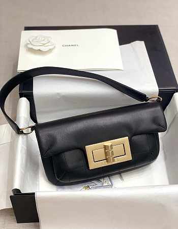 Chanel Underarm Bag 27 Black Lambskin