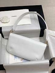 Chanel Underarm Bag 27 White Lambskin - 6