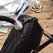 Chanel original 25 coco handle black python leather silver hardware - 3