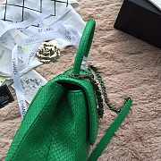 Chanel original 25 coco handle green python leather silver hardware - 4