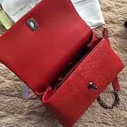 Chanel original 25 coco handle red python leather silver hardware - 2
