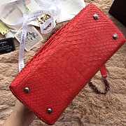 Chanel original 25 coco handle red python leather silver hardware - 5