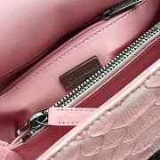 Chanel original 25 coco handle pink python leather silver hardware - 5