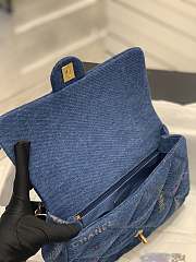 Chanel Large Flapbag 28 Denim Blue Printed - 4