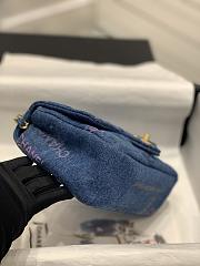 Chanel Medium Flapbag 23 Denim Blue Printed - 5