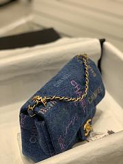 Chanel Medium Flapbag 23 Denim Blue Printed - 4