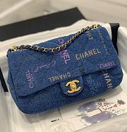 Chanel Large Flapbag 28 Denim Blue Printed - 1