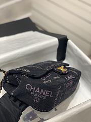 Chanel Large Flapbag 28 Denim Black Printed - 3