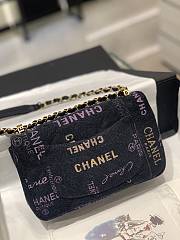 Chanel Medium Flapbag 23 Denim Black Printed - 2