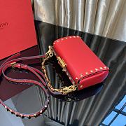 Valentino Garavani Rockstud Alcove 19 Red Leather Gold Tone 0089 - 6