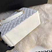 Chanel Shopping Bag 34 White Grained Calfskin Gold Chain - 4