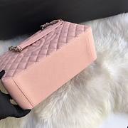 Chanel Shopping Bag 34 Pink Grained Calfskin Silver Chain - 5