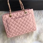Chanel Shopping Bag 34 Pink Grained Calfskin Gold Chain - 3