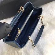 Chanel Shopping Bag 34 Navy Blue Grained Calfskin Gold Chain - 5
