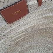 Celine Medium 26 Triomphe Celine Classic Panier in palm leaves Tan  - 2