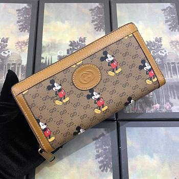 Gucci x Disney Long Wallet Zipper GG Supreme Mickey Mouse Printed