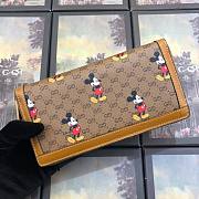 Gucci x Disney Long Wallet Zipper GG Supreme Mickey Mouse Printed - 2