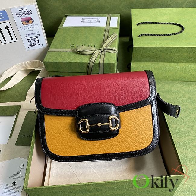 Gucci Horsebit Red and Yellow 25 Shoulder Bag 602204 - 1
