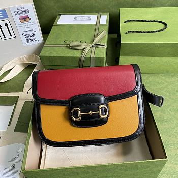 Gucci Horsebit Red and Yellow 25 Shoulder Bag 602204