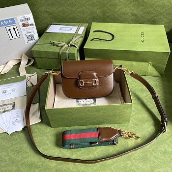 Gucci Horsebit Brown Leather 20 Shoulder Bag 658574 