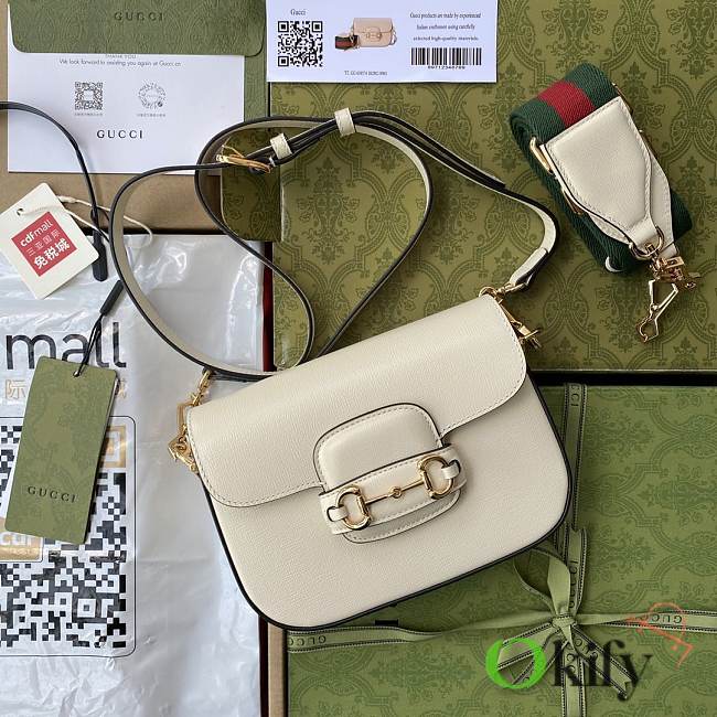 Gucci Horsebit White Leather 20 Shoulder Bag 658574 - 1