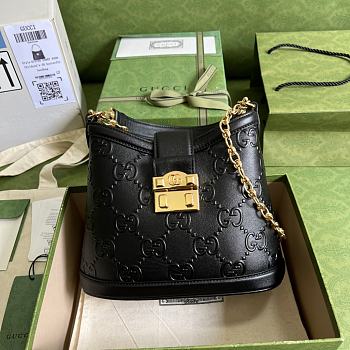 Gucci Handbag GG Embossed 25 White Leather