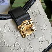 Gucci Handbag GG Embossed 25 Black Leather - 3